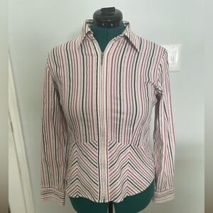 European Designer Zip-Up Blouse